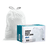 Plasticplace simplehuman (x) Code N Compatible Drawstring Garbage Liners 1213 Gallon / 4550 Liter 22.75 x 31.5, 50 Count, W