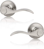 Probrico 20 Pack Brushed Satin Nickel Dummy Door Lever Wave Style Door Handles Right and Left Hand, Non-Turning Single Side Pull