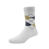 Peter England Full Length MenS Argyle Pattern Socks White