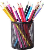UNEQUETREND Black Round Metal Mesh Pen Pencil Holder for Office Desk Organizer ND70012A25