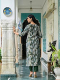 Gosriki Women'S Rayon Blend Straight Printed Kurta With Pant (Oldmi Green-Vks01-Gs_M_Green_Medium),Green,,B0DBM53PBB