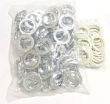 Hesch 9 Pack of 100 Plastic Grommet Eyelet Curtain Rings with Eyelet Washers, Silver Colour