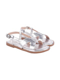 Shoetopia Classy Cross Strap Silver Flat Sandals For Women & Girls,Silver,5,B0FF3GHB9B