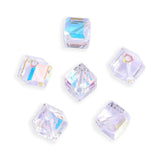 50pcs Adabele Austrian 7mm Faceted Diagonal Cube Crystal Beads Clear AB Compatible with 5600 Swarovski Preciosa