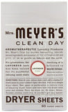 Mrs Meyers Clean Day Dryer Sheet, 80 Count