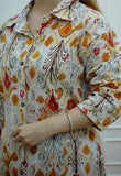 Greciilooks Womens A-Line Rayon Regular Fit Kurta Set (Offwhite, Large)
