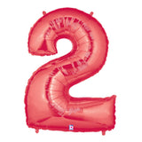 Party2u Metallic Red Number 2 40in Balloon