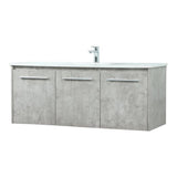 Elegant Decor Penn 48 Aluminum Alloy MDF Single Bathroom Vanity in Gray