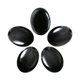 Nupuyai Pack of 5 Oval Black Agate Cabochons for Jewelry Making, Stone Cabochons Flatback DIY Art Project Jewelry Making Supplie