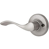 Kwikset Balboa Dummy Door Handle, Single Sided Lever for Closets, French Double Doors, and Pantry, Satin Nickel Non-Turning Left