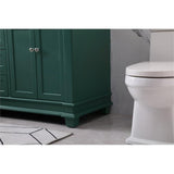 Elegant Decor Wesley 60 Solid Wood Steel Double Bathroom Vanity Set - Green