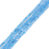 Adabele 67.5 Inch Natural Aquamarine Blue Quartz Healing Gemstone 3mm Small Tiny Faceted Rondelle Spacer Loose Stone Beads (675-