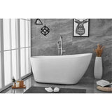 Elegant Decor Indoor Modern 59 Inch Soaking Single Slipper Bathtub In Glossy White