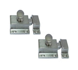 QCAA Traditional Large Oval Turn Cabinet Latch, Solid Brass, 2, for Cupboard & Other Furniture, Brushed Satin Nickel, 2 Pack, Ma