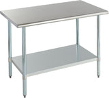 ROCKPOINT Stainless Steel Table for Prep & Work 30x48 Inches, NSF Metal Commercial Kitchen Heavy Duty Table with Adjustable Unde