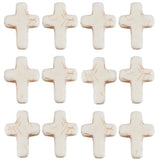SUNNYCLUE 1 Box About 40Pcs Cross Beads White Synthetic Turquoise Beads Bulk Easter Pocket Crosses in Bulk Mini Cross Charm Cruc