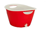 CreativeWare, Aqua Double Walled Party Tub With Drain Plug 4.375 Gl, Red