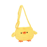 Zoomella Women Knitted Crossbody Bag Casual Shoulder Purse For Summer Shopping Travel Yellow