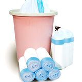 Trash Bags 3.2 Gallon, 100 Pcs Bathroom Garbage Bags, Blue Strap Kitchen Garbage Bags(White) With Drawstring Quickly Pack Garbag
