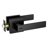 Matte Black Door Handle 1 Pack, Keyless Privacy Door Lever with Lock, Zinc Alloy Door Handles Interior for Bedroom or Bathroom,