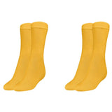 Mukhaksh (Pack Of 2 Pairs Men Cotton Yellow Crew Calf Length Long Socks For Formal Office Socks