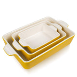 Sweejar Ceramic Bakeware Set, Rectangular Baking Dish for Oven Lasagna Pans for Cooking, Kitchen, Cake Dinner, Banquet and Daily