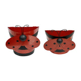 Ujeavette Hanging Flower Pot Garden Decor Plant Pot For Deck Fence Countryside Outside Red