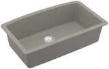 Karran QU-712 Undermount Quartz Composite 32 in. Single Bowl Kitchen Sink in Concrete