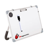 Eduway Magnetic Dry Erase 1X1.5 Feet White Board With Stand | Standing Whiteboard | Table Top With Paper Clip For Study, Learnin