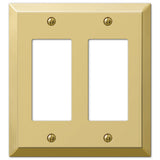 Amerelle Century Double Rocker Steel Wallplate in Polished Brass
