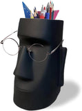 Jitaharay Easter Island Face Statue Multipurpose Desk Organizer | Aesthetic Flower Vase, Pen Stand & Eyeglass Holder for Home De