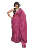 Suta Mul Cotton Woven Plain 5.5M Saree, Pink