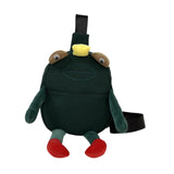 Zoomella Frog Crossbody Bag Creative Casual Zipper Closure Animal Shaped Shoulder Bag Dark Green