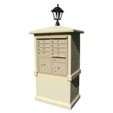 Qualarc EVMC-TALL-SS-SL Eastview Stucco CBU Mailbox Center Column, Tall Pedestal with Bayview Solar Lamp, Sandstone Color
