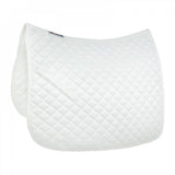 HORZE Prinze Soft Quilted Padded Lightweight Dressage Saddle Pad for Horses - White/White - Horse