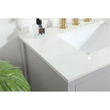 Elegant Decor Larkin 30 Solid Wood Mdf Single Bathroom Vanity In Gray
