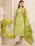 Libas Women'S Cotton Blend Kurta Sets (400627_Green_Xl)