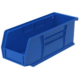 AkroMils 30224 AkroBins Plastic Hanging Stackable Storage Organizer Bin, 11Inch x 4Inch x 4Inch, Blue, 12Pack