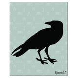 Stencil1 Raven Stencil 8.5 x 11 Durable Quality Reusable Stencils for Drawing Painting Bird Stencil Animal Nature Halloween