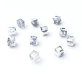 Chengmu 4mm Cube Glass Beads for Jewelry Making, Faceted Square Crytal Spacer Beads for Bracelet Necklace Earring, Translucent S