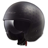 LS2 Helmets Open Face Spitfire Helmet (Black Flag Matte - X-Large)