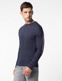 Fyltr Men'S Casual Drop Shoulder Full Sleeve T-Shirt With Knitted Tape Sleeve Detail,Vainly Navy,Vainly Navy,Xl