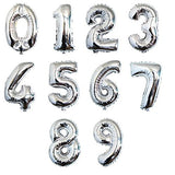 16 Silver 0-9 Number Balloons Foil Balloons Mylar Balloons for Party Decorations Party Supplies