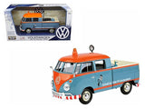 Motormax 79555GRY Volkswagen Type 2 (T1) Delivery Pickup Truck Blue/Orange Kundendienst 1/24 Diecast Model Car