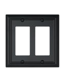 ZILLSEA Decorative Framed Design Switch Plates Outlet Covers, Duable Metal Wall Plates(Black/2 Decorator 1 Pack)