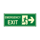 Canvas Bubble Emergency Exit Night Glow Sign Board | Right Arrow 10x4 Inch | Unbreakable Aluminium Composite Panel (ACP) Sheet
