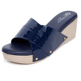 Ortho Joy Fancy Doctor Slippers | Soft Chappal For Women | Comfortable Wedges Sandals For Women Stylish,Navy Blue,7,B09XMG2XQH