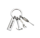 KIMI HOUSE Pop Keychain with Ruler Hammer Wrench Screwdriver Gifts for Grandpa, Fathers Day Birthday Christmas Gifts from grands
