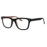 Eyekepper Readers Square Large Lenses Spring-Hinges Reading Glasses Women Black-Brown +1.50