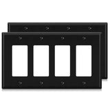 ELEGRP 4-Gang Decorative Wall Plates, Standard Size Unbreakable Thermoplastic Faceplate Cover for Decorator Receptacle Outlet Sw